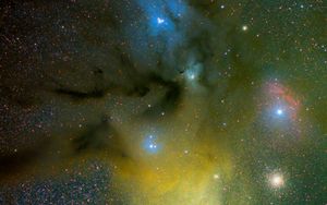 Preview wallpaper nebula, glow, stars, glare, space, green