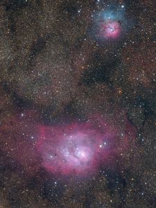 Preview wallpaper nebula, glow, stars, space, purple