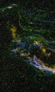 Preview wallpaper nebula, glow, stars, glare, green, space