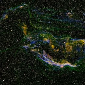 Preview wallpaper nebula, glow, stars, glare, green, space
