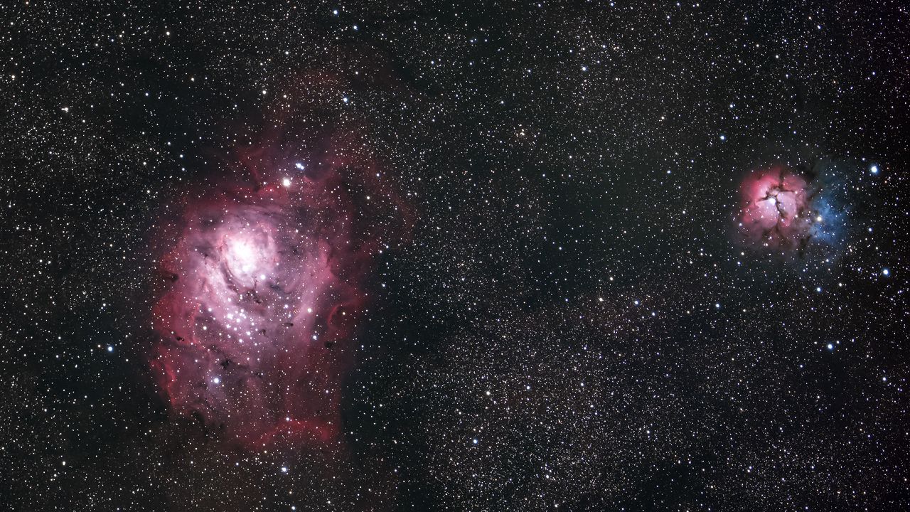 Wallpaper nebula, glow, stars, space, glare