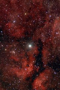 Preview wallpaper nebula, glow, stars, red, space