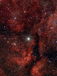 Preview wallpaper nebula, glow, stars, red, space