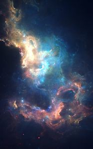 Preview wallpaper nebula, glowing, space, galaxy, stars, bright, color