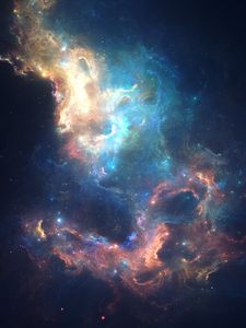 Preview wallpaper nebula, glowing, space, galaxy, stars, bright, color