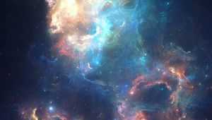 Preview wallpaper nebula, glowing, space, galaxy, stars, bright, color