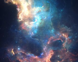 Preview wallpaper nebula, glowing, space, galaxy, stars, bright, color