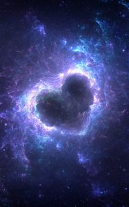 Preview wallpaper nebula, heart, glow, space, energy