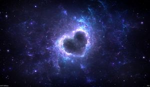 Preview wallpaper nebula, heart, glow, space, energy