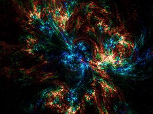 Preview wallpaper nebula, light, glare, colorful, abstraction