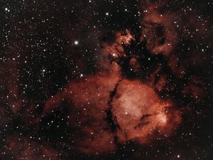 Preview wallpaper nebula, red, space, stars, glow