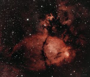 Preview wallpaper nebula, red, space, stars, glow