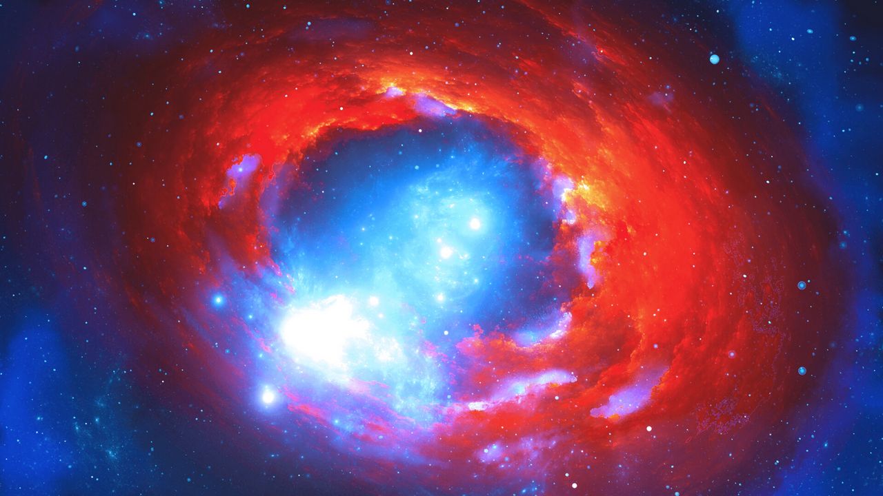 Wallpaper nebula, space, flare, glow, stars