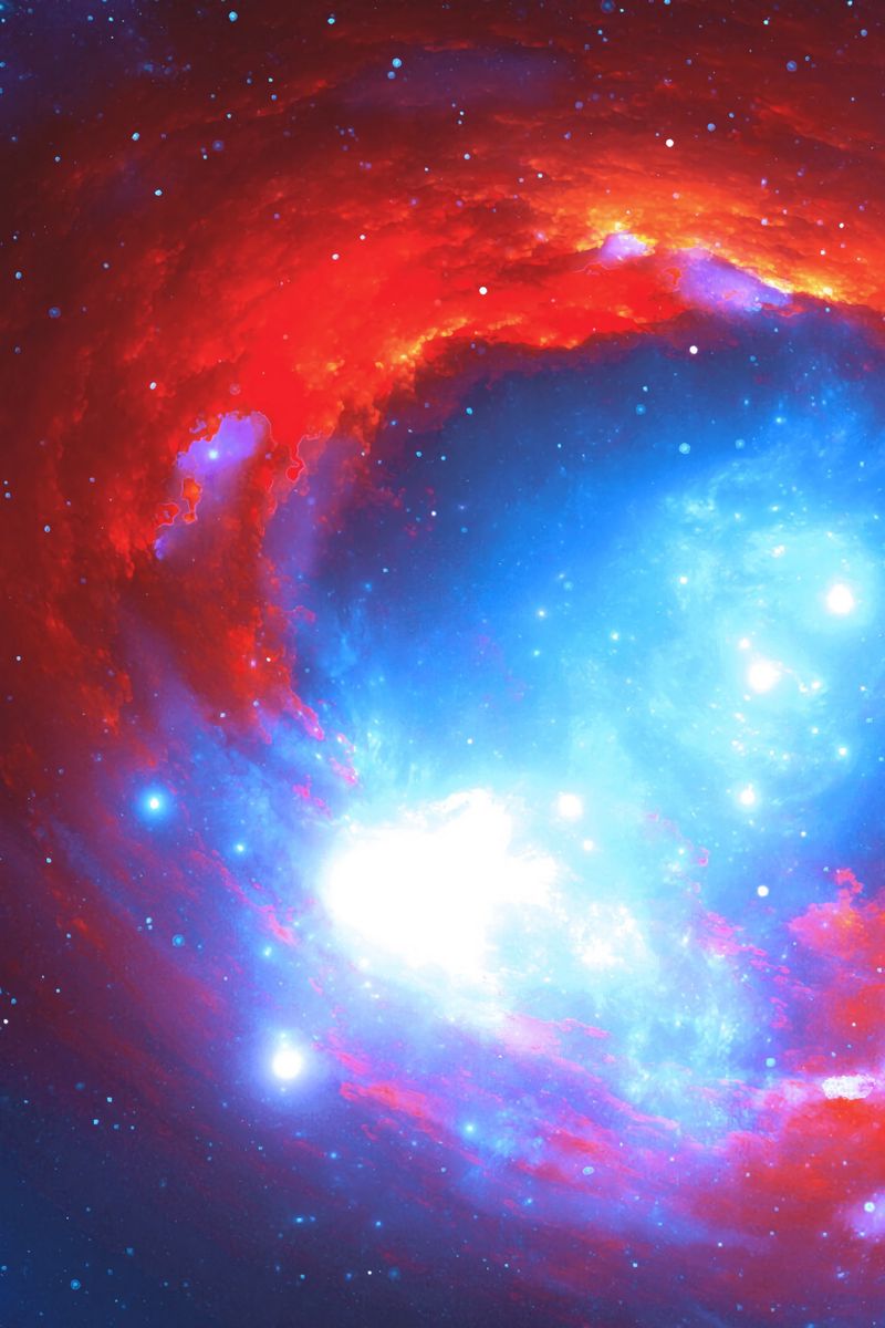 800x1200 Wallpaper nebula, space, flare, glow, stars
