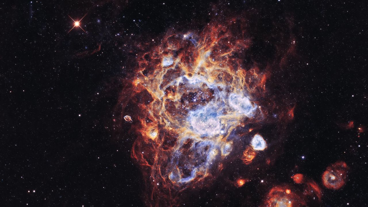 Wallpaper nebula, space, galaxy, stars, light