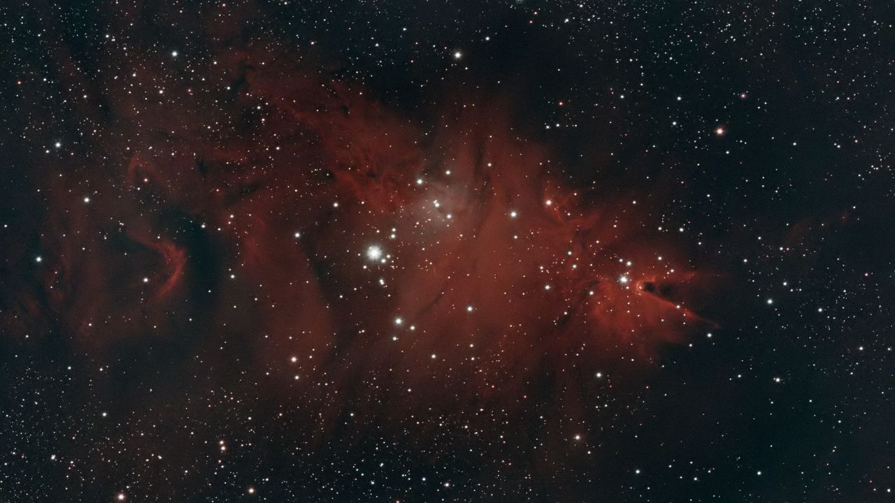 Wallpaper nebula, space, galaxy, stars, red
