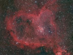 Preview wallpaper nebula, space, glow, red, stars