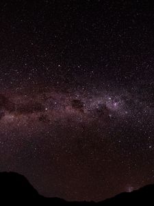 Preview wallpaper nebula, space, relief, silhouette, night