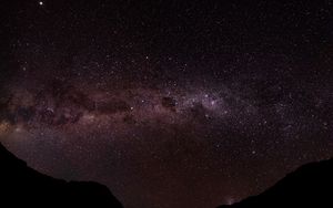Preview wallpaper nebula, space, relief, silhouette, night