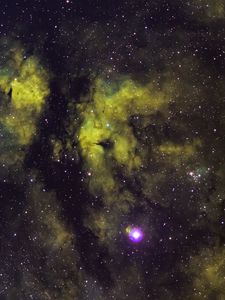 Preview wallpaper nebula, space, stars, green