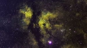 Preview wallpaper nebula, space, stars, green