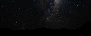 Preview wallpaper nebula, space, stars, hill, silhouette