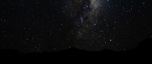 Preview wallpaper nebula, space, stars, hill, silhouette