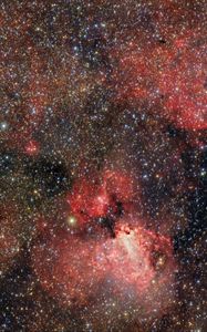 Preview wallpaper nebula, space, stars, red, galaxy