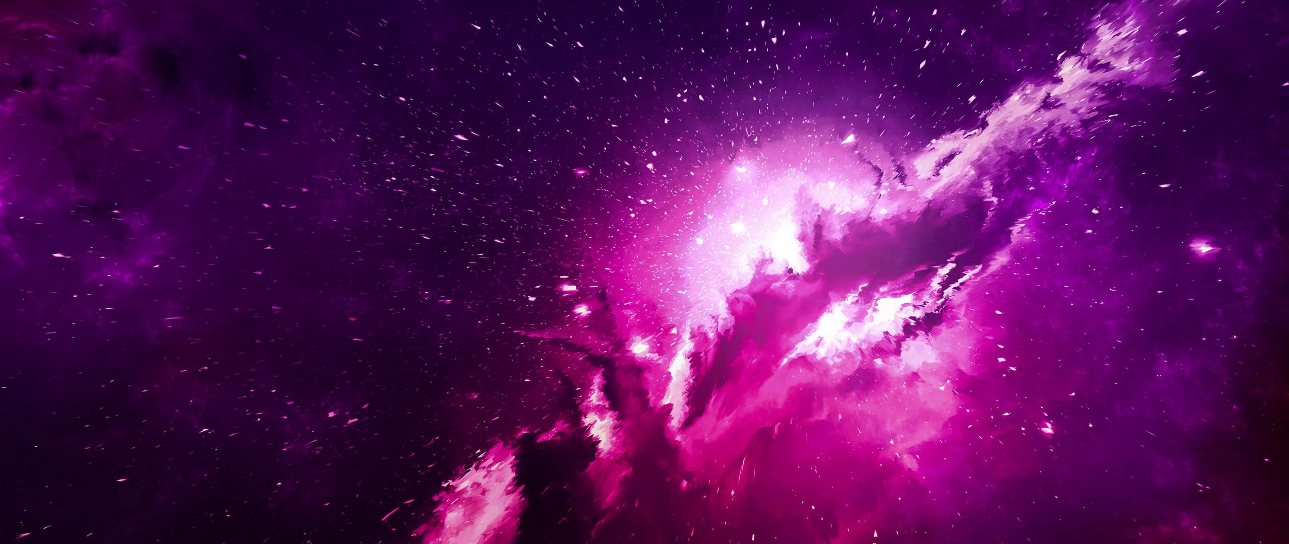 Download wallpaper 2560x1080 nebula, sparkles, light, cloud, purple dual  wide 1080p hd background