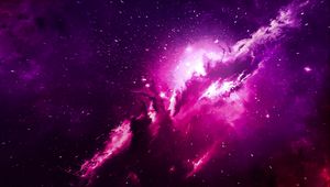 Preview wallpaper nebula, sparkles, light, cloud, purple