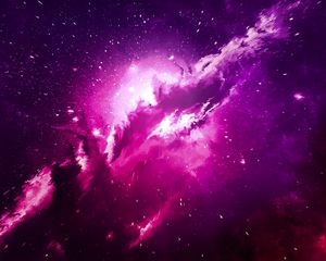 Preview wallpaper nebula, sparkles, light, cloud, purple