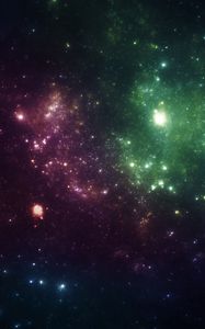 Preview wallpaper nebula, sparkles, shine, colorful, abstraction