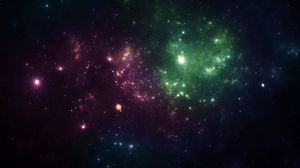 Preview wallpaper nebula, sparkles, shine, colorful, abstraction