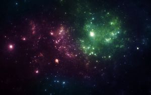 Preview wallpaper nebula, sparkles, shine, colorful, abstraction