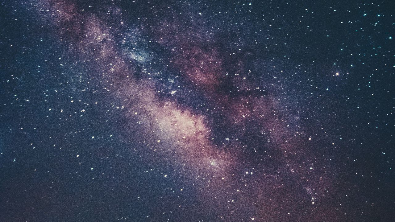 Wallpaper nebula, starry sky, stars, hills, night