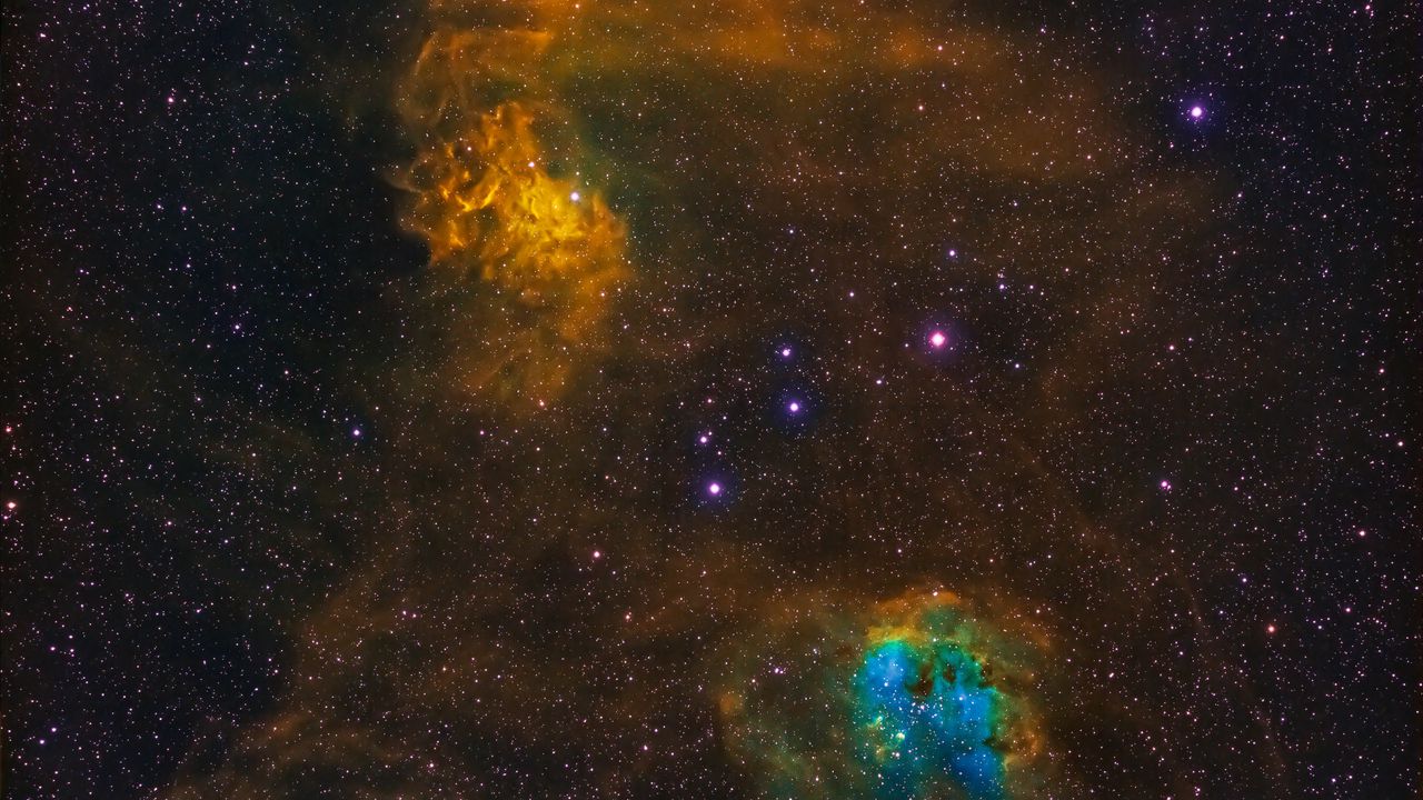 Wallpaper nebula, stars, cloud, space, colorful