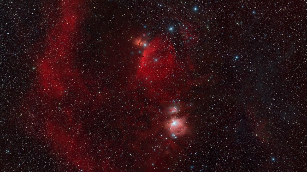 Wallpaper nebula, stars, constellations, space, red
