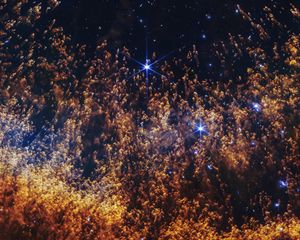 Preview wallpaper nebula, stars, galaxy, particles, universe, space