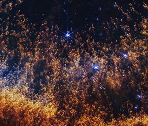 Preview wallpaper nebula, stars, galaxy, particles, universe, space