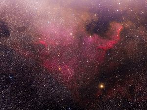 Preview wallpaper nebula, stars, galaxy, space, pink