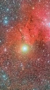 Preview wallpaper nebula, stars, galaxy, glow, red