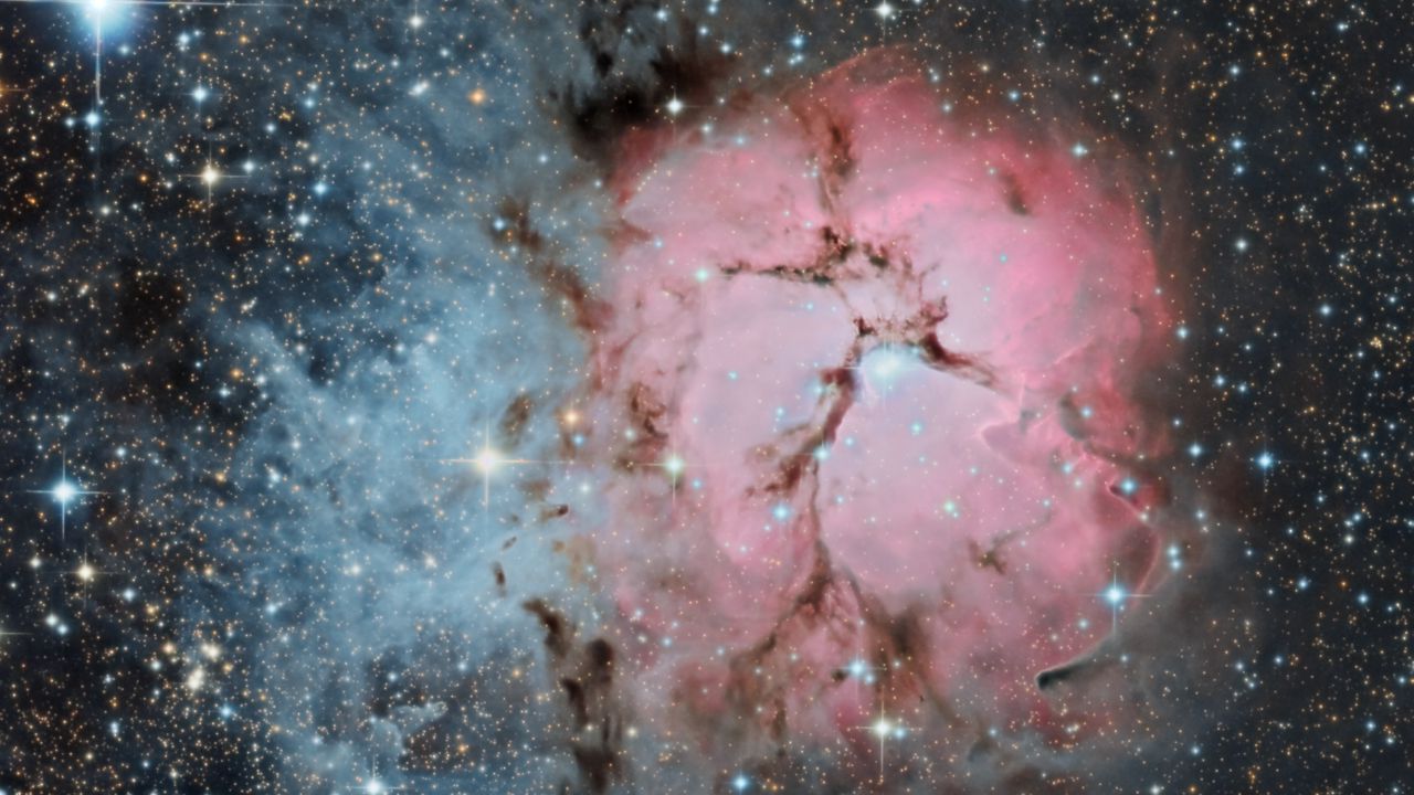 Wallpaper nebula, stars, glare, space