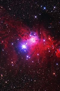 Preview wallpaper nebula, stars, glare, space, red