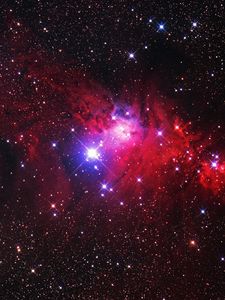 Preview wallpaper nebula, stars, glare, space, red