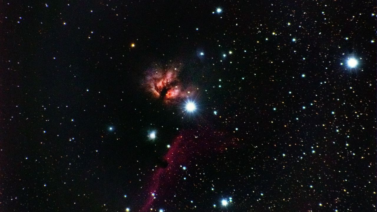 Wallpaper nebula, stars, glare, space, black