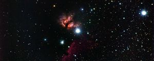 Preview wallpaper nebula, stars, glare, space, black