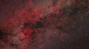 Preview wallpaper nebula, stars, glare, red, space