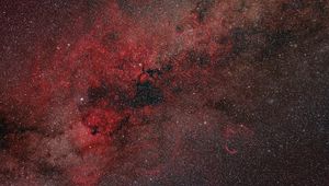 Preview wallpaper nebula, stars, glare, red, space