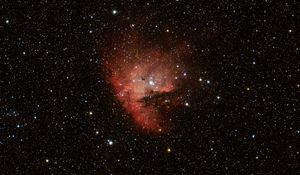 Preview wallpaper nebula, stars, glare, space, red, dark