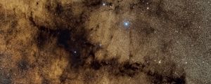 Preview wallpaper nebula, stars, glare, space, brown